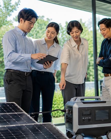 Professionals discussing AI Edge Technology power solutions