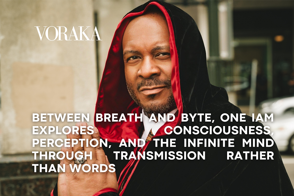 BETWEEN BREATH AND BYTE, ONE IAM EXPLORES CONSCIOUSNESS, PERCEPTION, AND THE INFINITE MIND THROUGH TRANSMISSION RATHER THAN WORDS