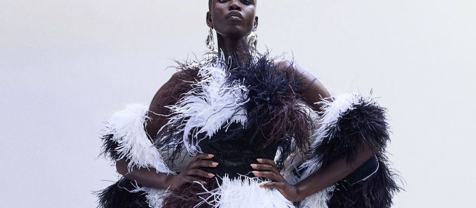 black fashion model