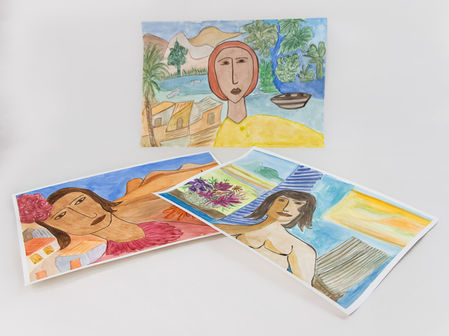 Aquarelas desenvolvidas por Lucília Abrahão