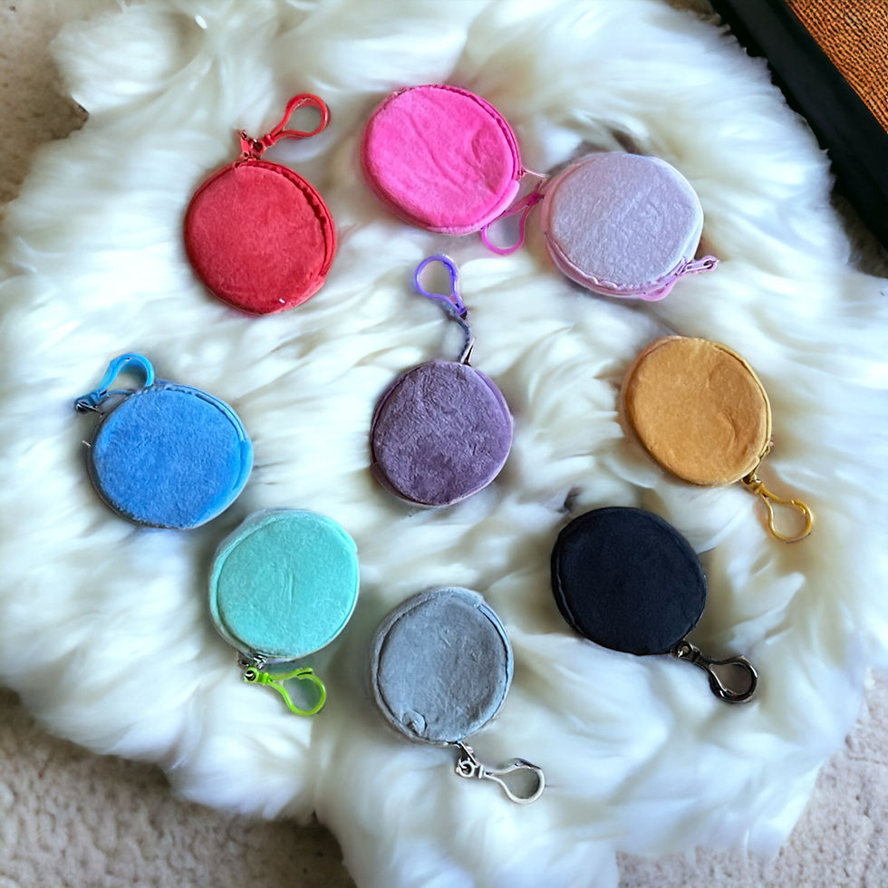Thumbnail: Velvety Coin Pouch, Premium Small Zipper Pouch & Keyring Clip
