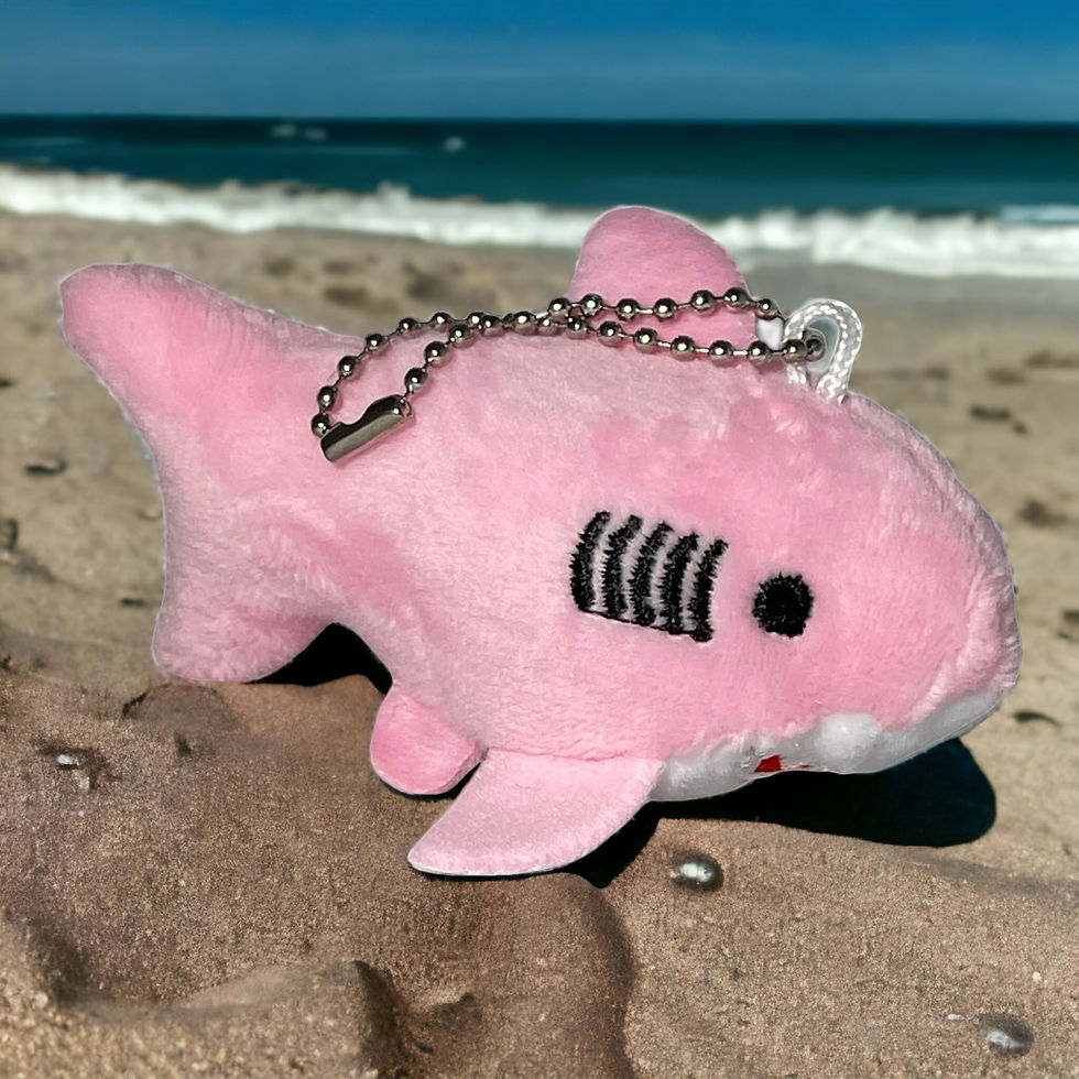Thumbnail: Tiny Lil' Sharks Plushie Keychain, Blue or Pink