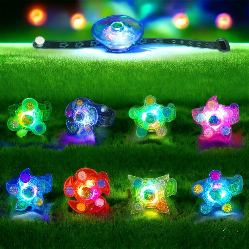 Thumbnail: LED Light Up Fidget Spinner Bracelet, Battery Included