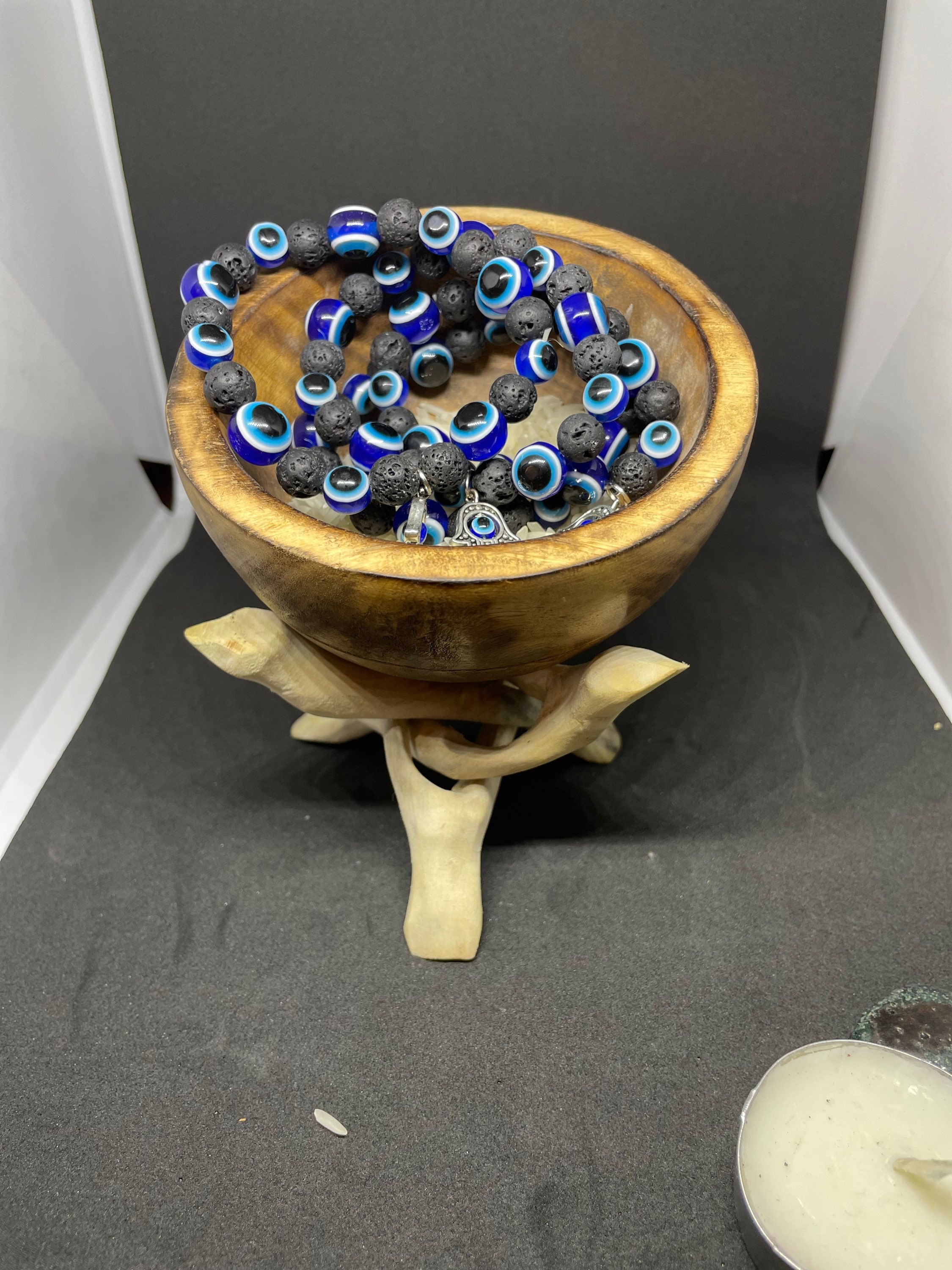 Eye Spy Evil Eye Bracelet Plain & Lava Bead