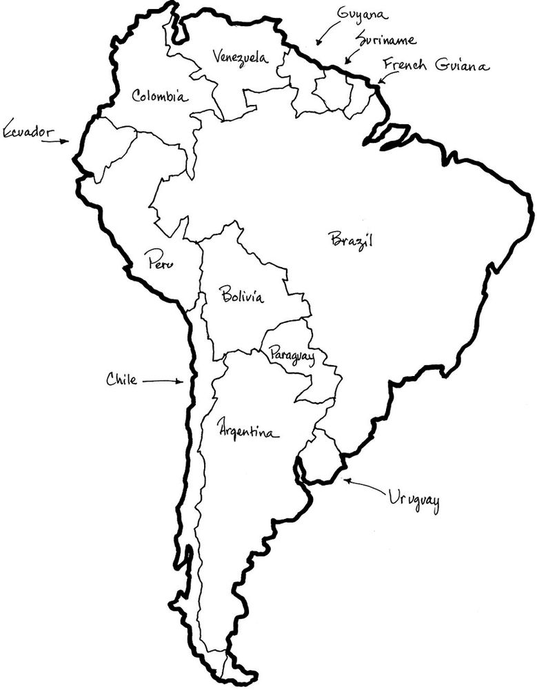 Free Blank Map Of Central And South America free-blank-map-of-central-and-south-america