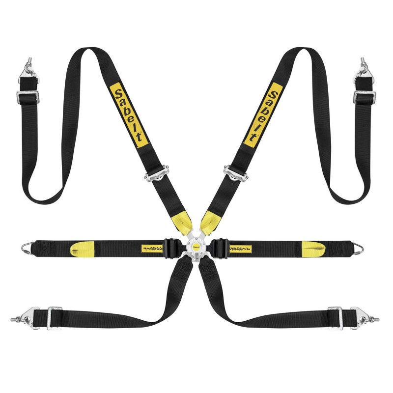 Arnés negro 6 puntos 2" Rally SABELT GAMA ALTA FIA