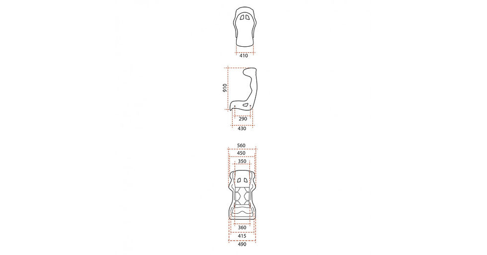 Miniatura: Asiento baquet fijo de fibra con orejas GT2I FIA PRO-02M Talla M