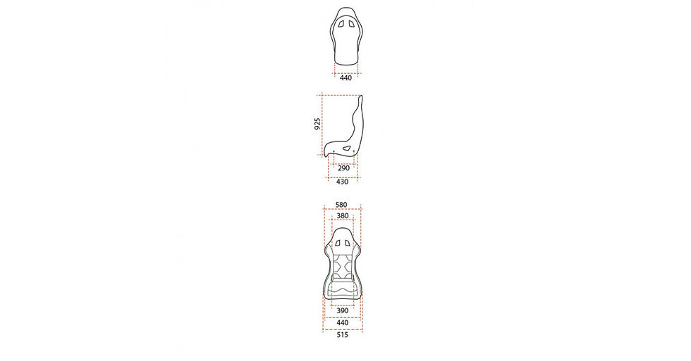 Miniatura: Asiento baquet fijo de fibra GT2I FIA RACE-02L Talla L