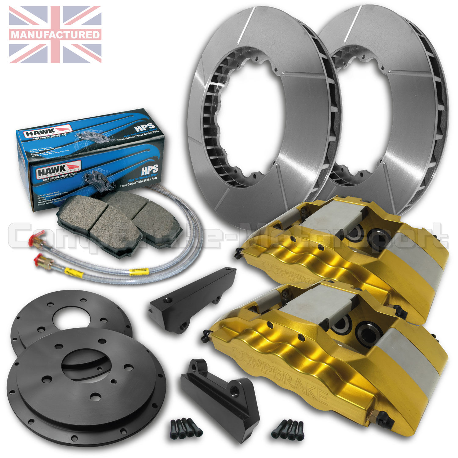 Kit Frenos Compbrake AUDI 80 V6 (5 tornillos) 6 pistones 330mm 17" Delanteros