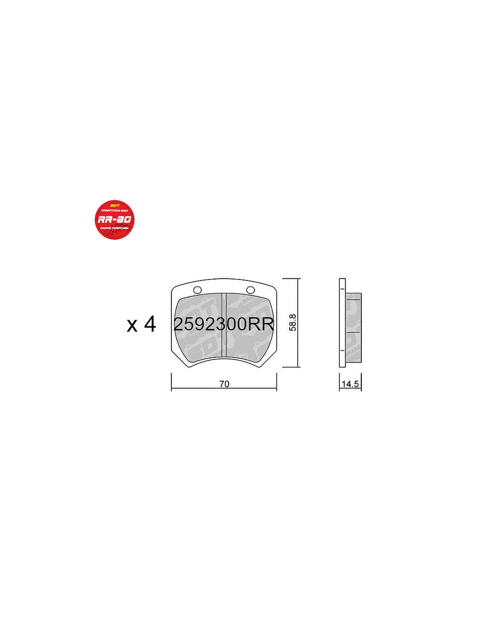 Pastillas de freno AP Racing / Brembo Metálico SDT RR80 Resistencia