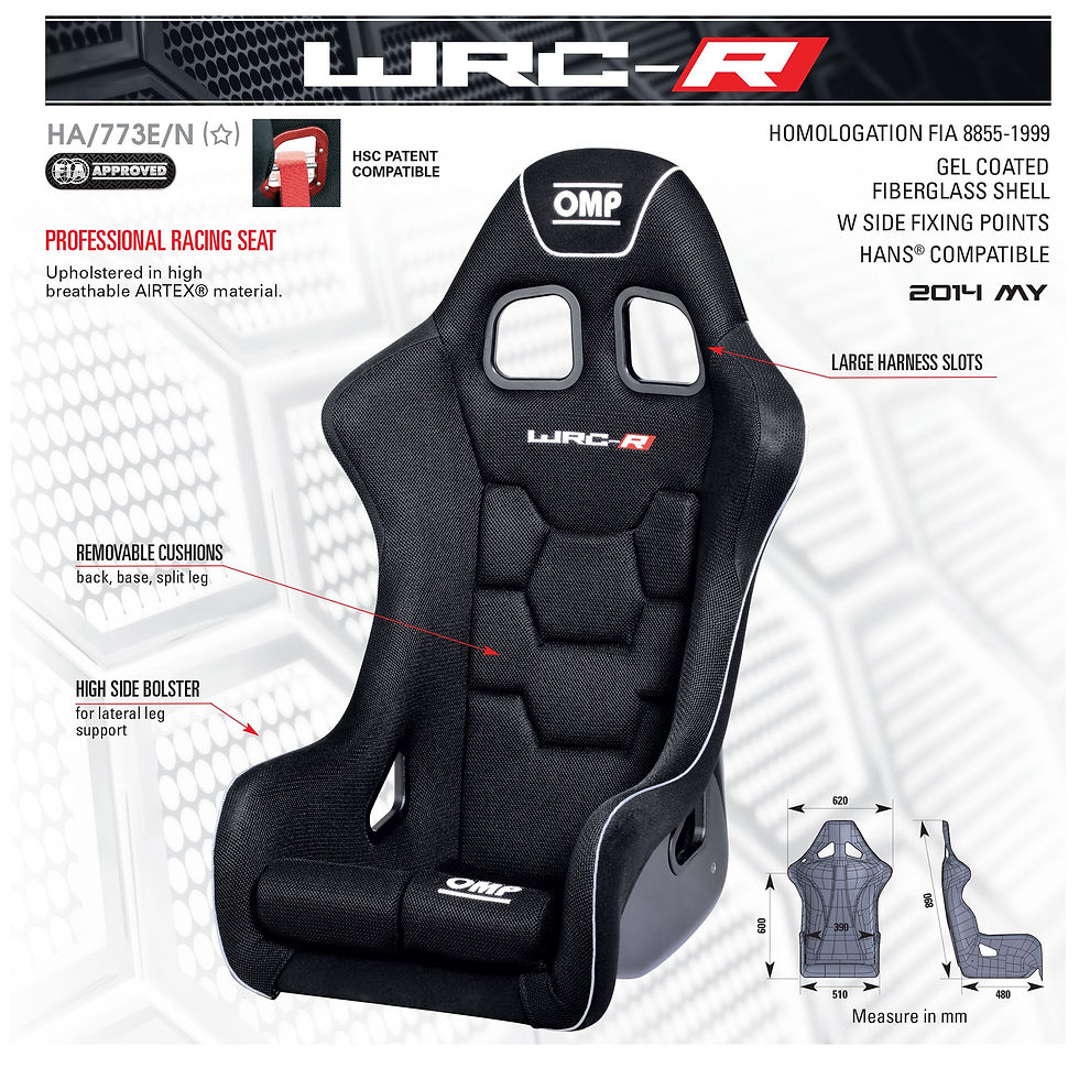 Miniatura: Asiento negro baquet fijo fibra OMP WRC-R MY2014