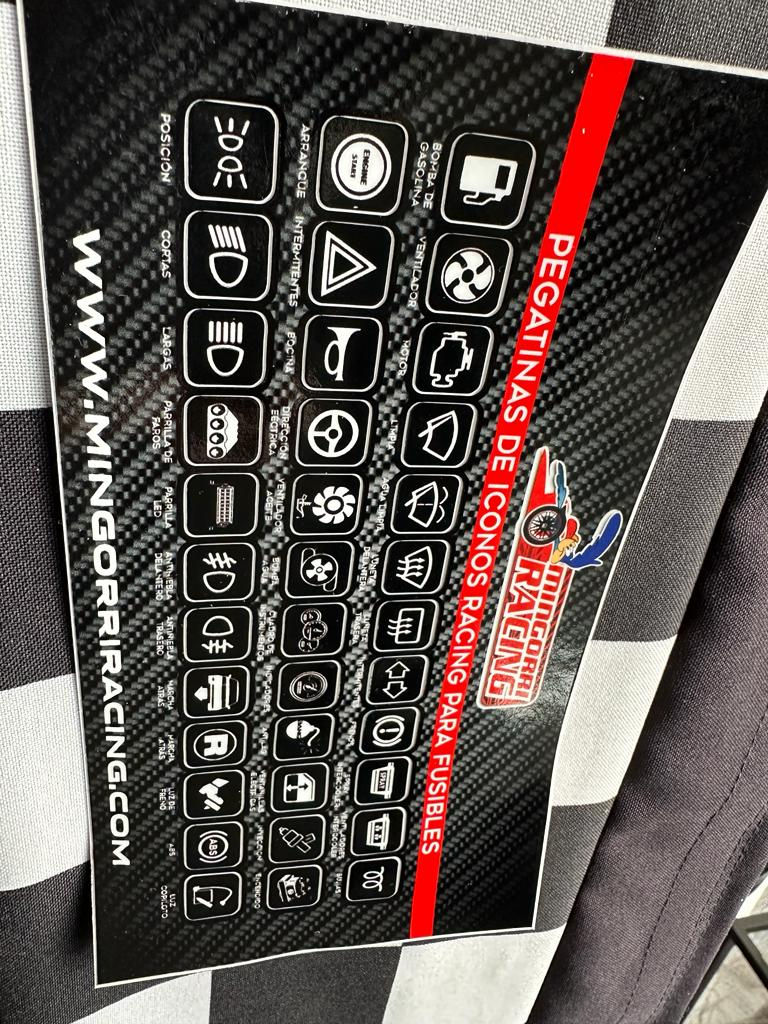 Miniatura: Kit 36 Adhesivos RACING para identificar fusibles leyendas castellano o inglés
