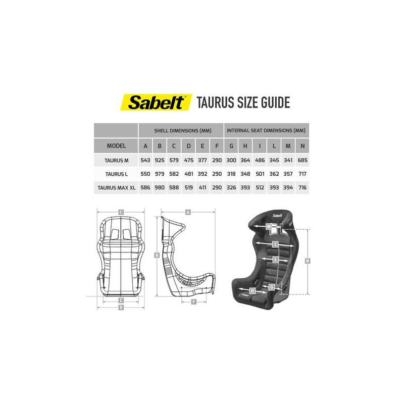 Miniatura: Asiento baquet fijo de fibra con orejas SABELT TAURUS Talla Max