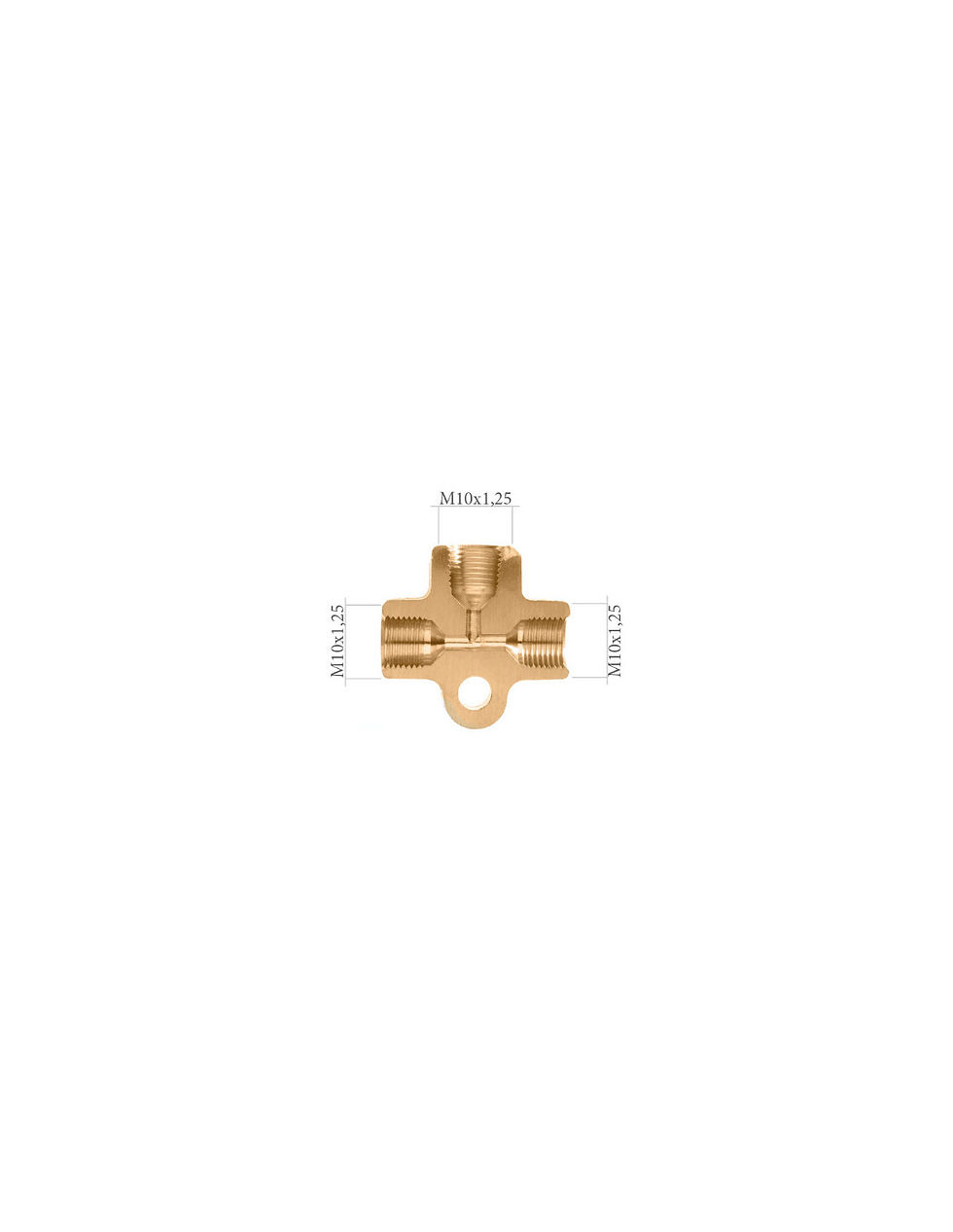 Miniatura: T repartidor de 3 vías hembra 10x125 brass