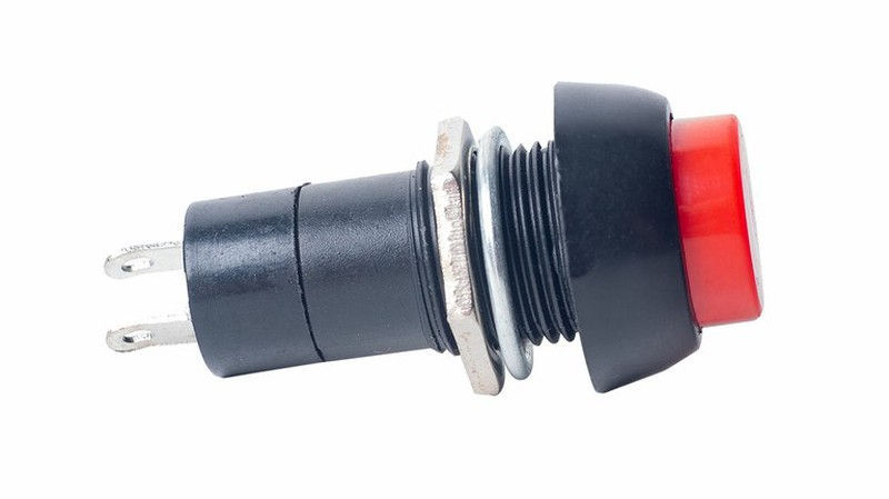 Miniatura: Pulsador / Interruptor rojo 12mm 2Amperios