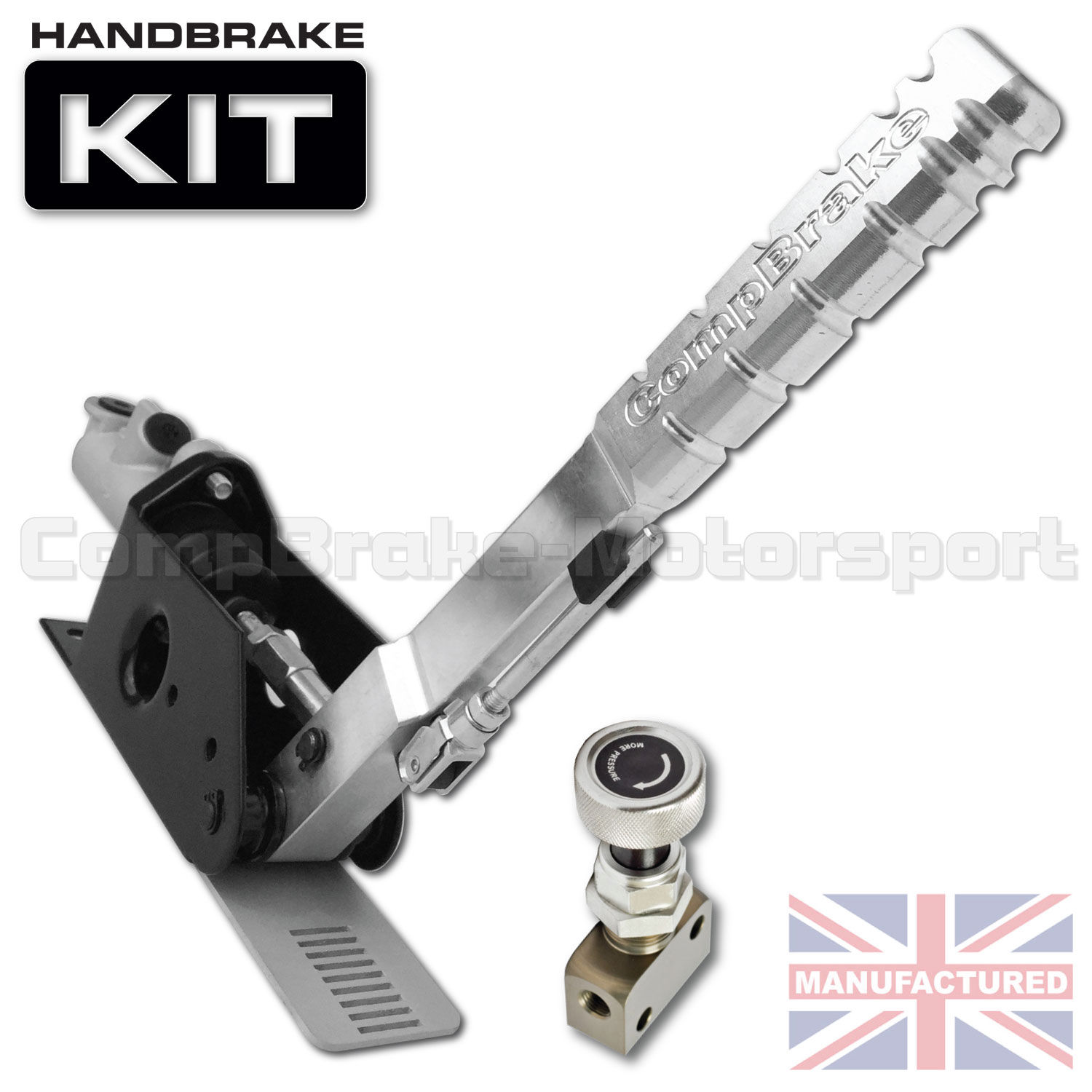 KIT Freno de mano vertical COMPBRAKE PREMIER de 300mm de aluminio + regulador
