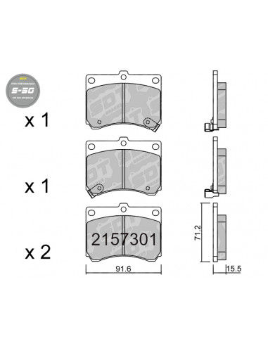 Miniatura: Pastillas de freno delanteras MAZDA MX3 SDT High Performance