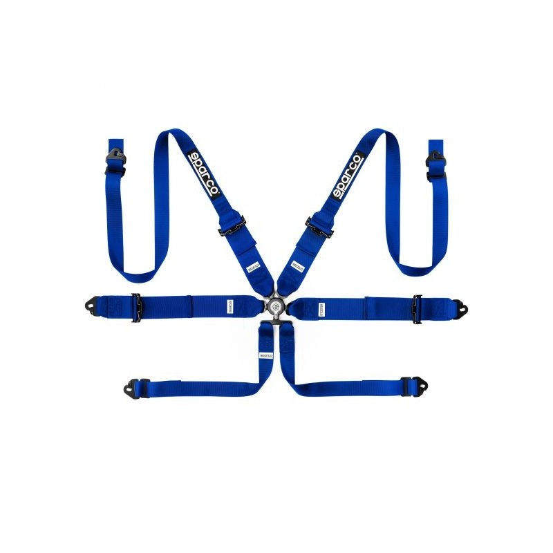 Arnés azul de seguridad 6 puntos 2-3" FIA SPARCO PRO RACER