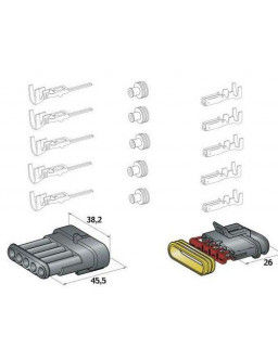 Miniatura: KIT Conector estanco macho y hembra SuperSeal con terminales
