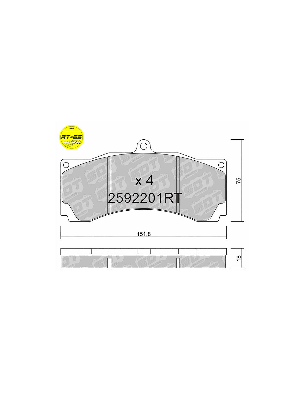 Pastillas de freno Ap Racing / Compbrake / D2 Racing Semimetálico SDT RT66