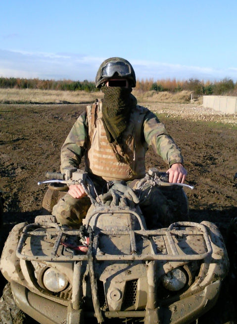 Charlie Aston sat on quad bike