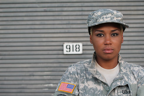 African American Woman Soldier Isolated