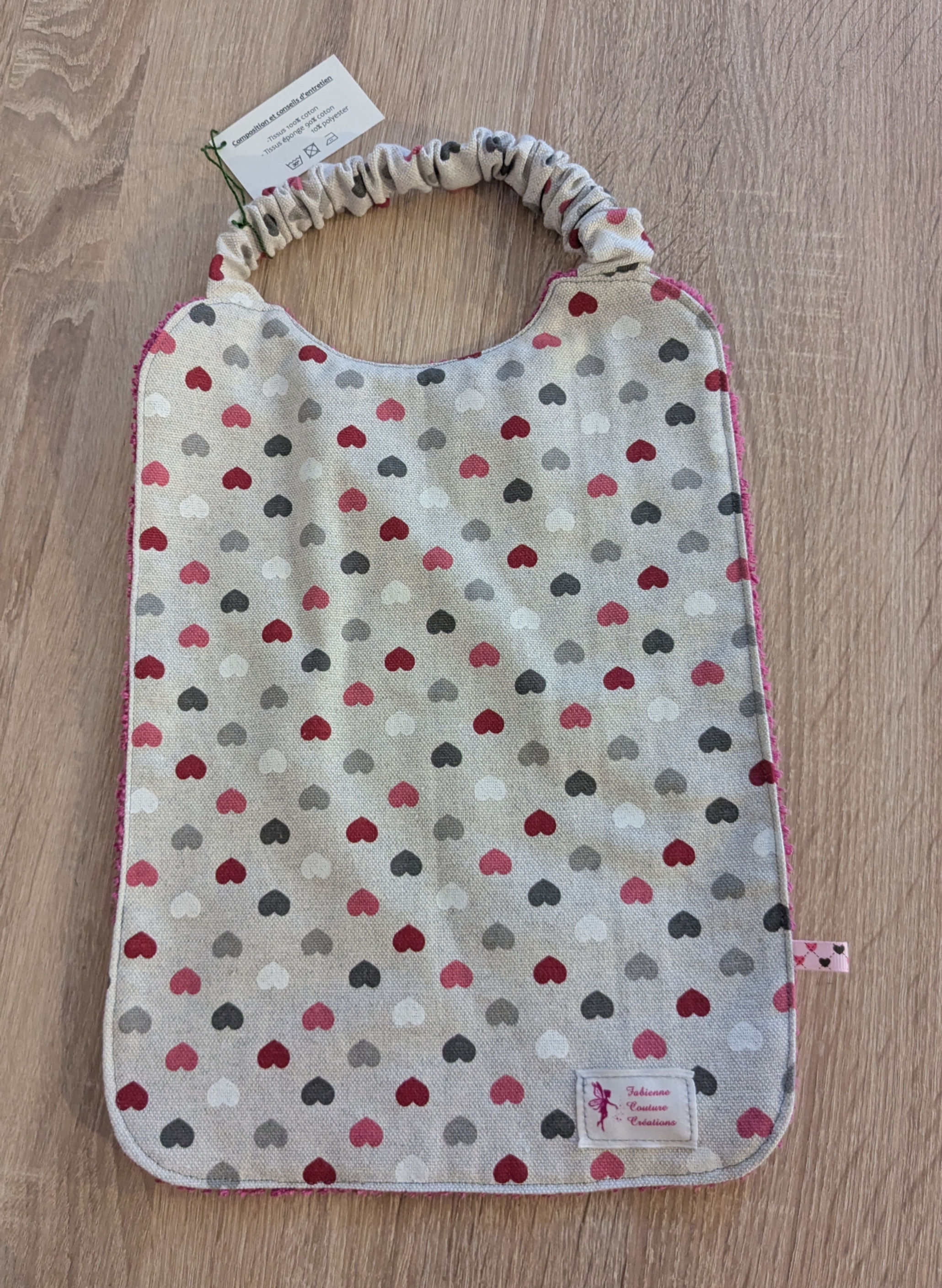 Bavoir Élastique "Cœurs Malins "