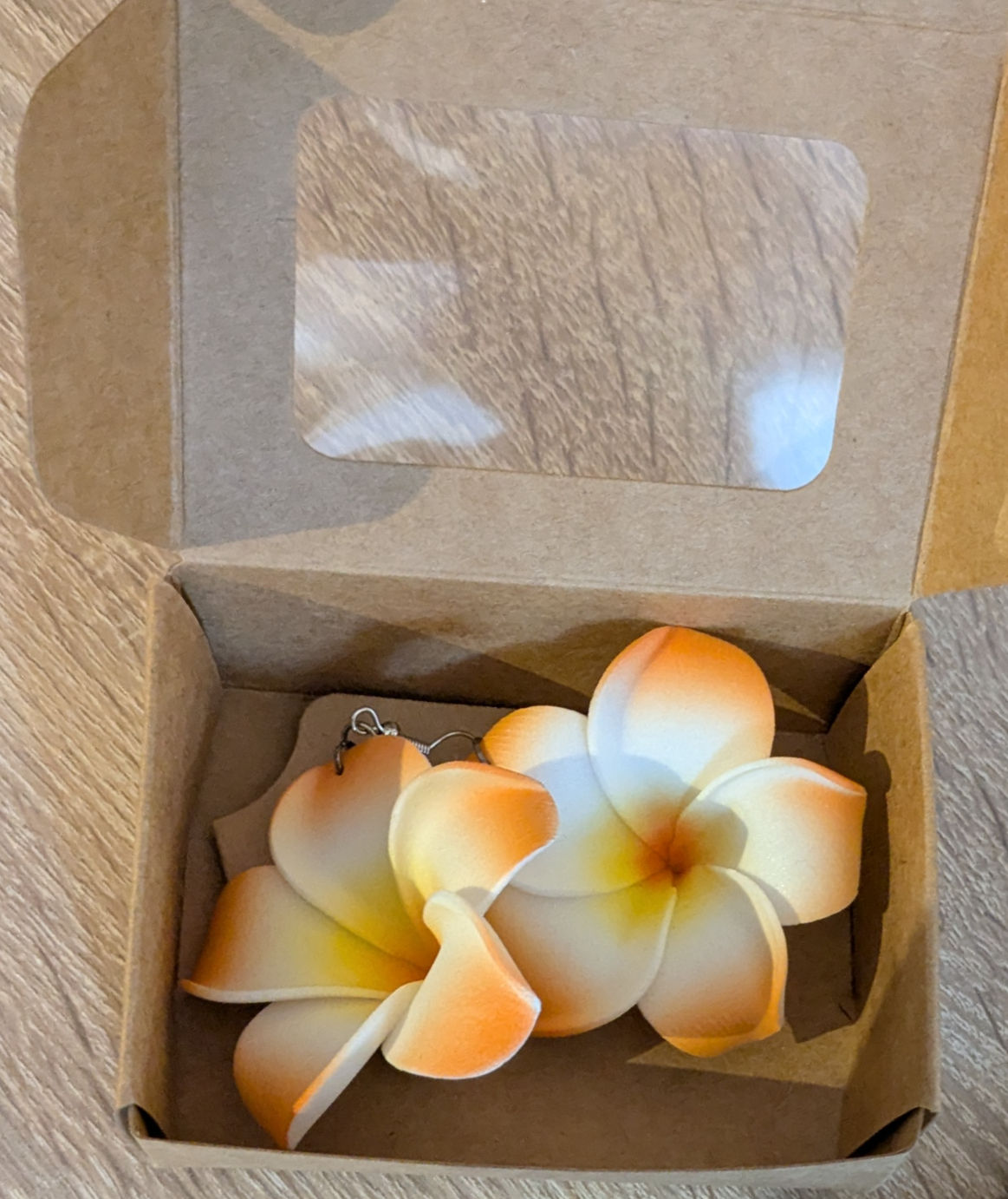 Coup de Cœur Tropical – Boucles Fleur de Tiaré - Flamme