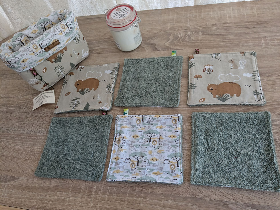 Corbeille et 6 lingettes - "Benjamin et ses Copains"