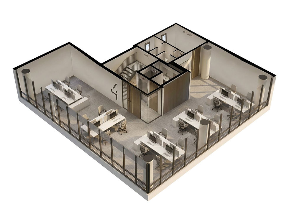 3D Floor Plan of 4th floor of a Commercial Real Estate building in Athens