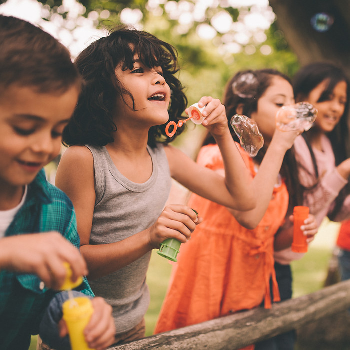 Kids Blowing Bubbles