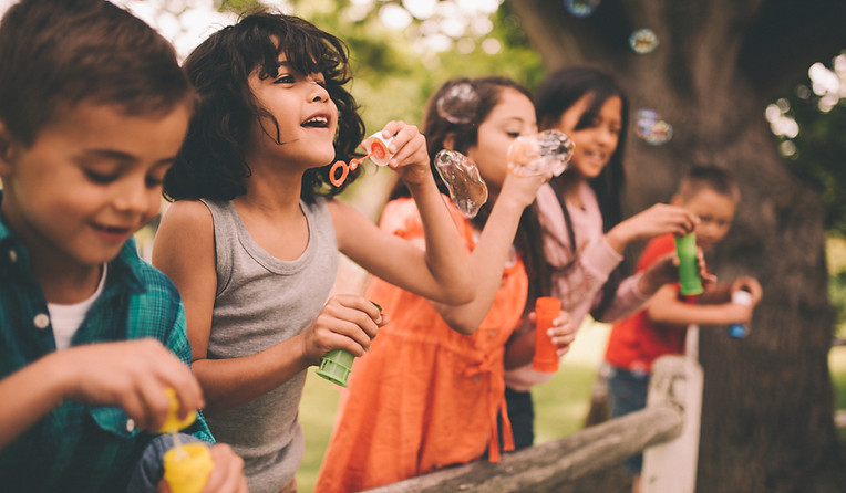 Kids Blowing Bubbles