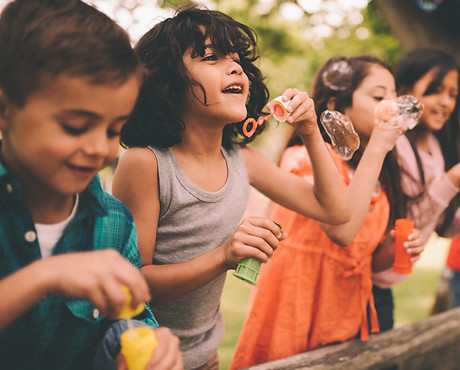 Kids Blowing Bubbles