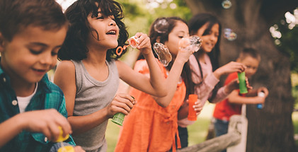 Kids Blowing Bubbles