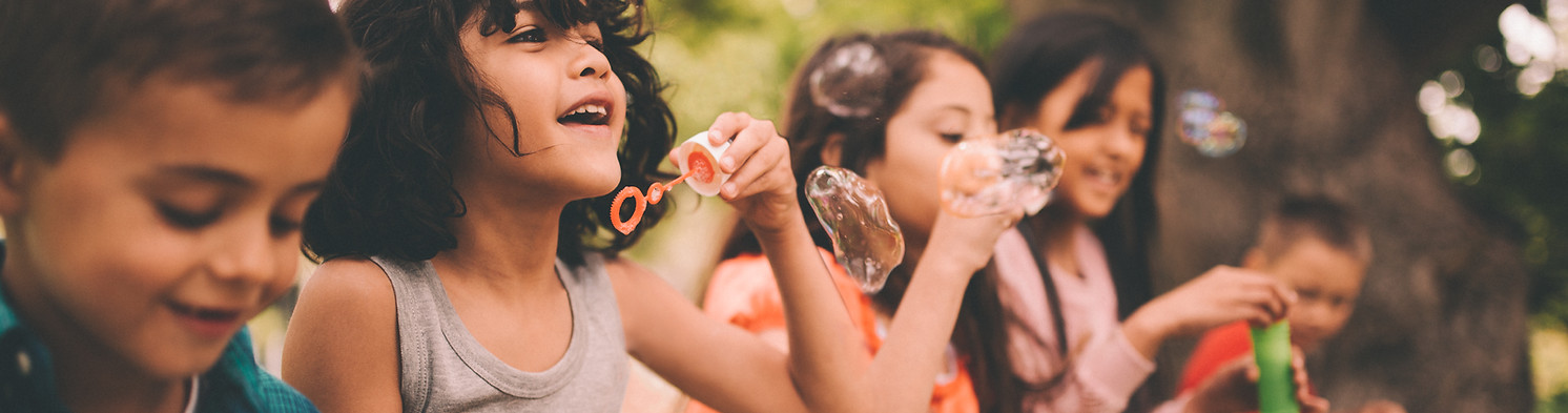 Kids Blowing Bubbles