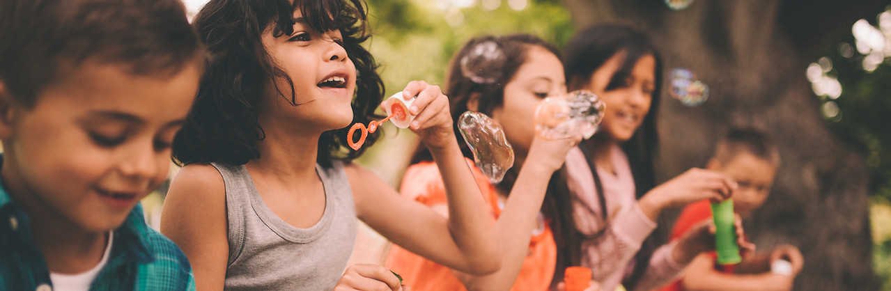Kids Blowing Bubbles