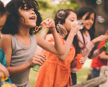 Children Blowing Bubbles