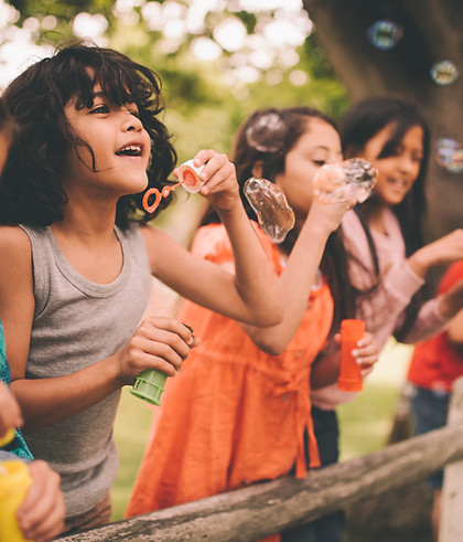 Kids Blowing Bubbles