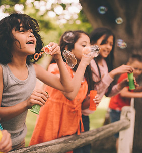 Kids Blowing Bubbles