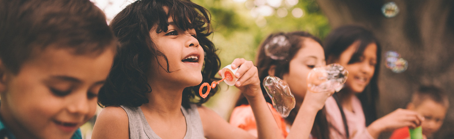 Kids Blowing Bubbles