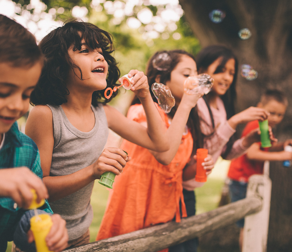 Kids Blowing Bubbles