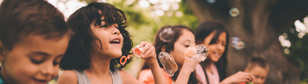 Kids Blowing Bubbles