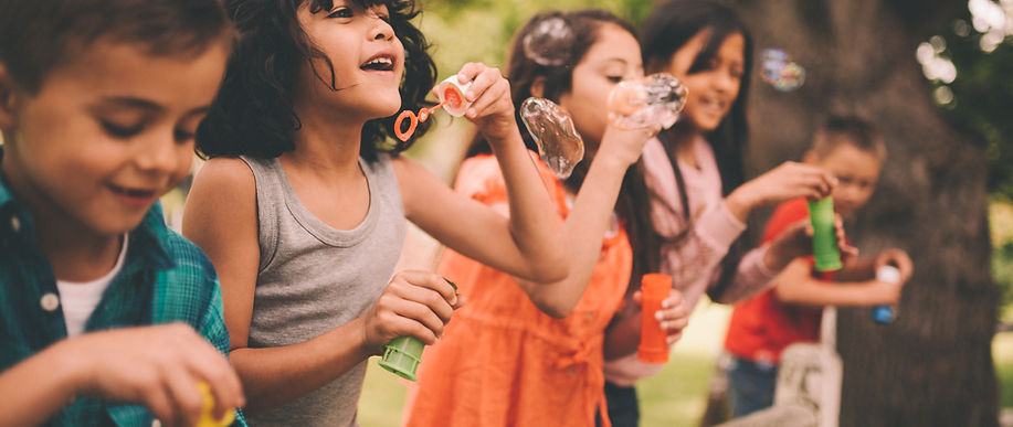 Kids Blowing Bubbles