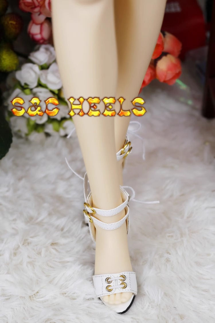 Thumbnail: 「S&C」Strappy White High Heels (1/3)
