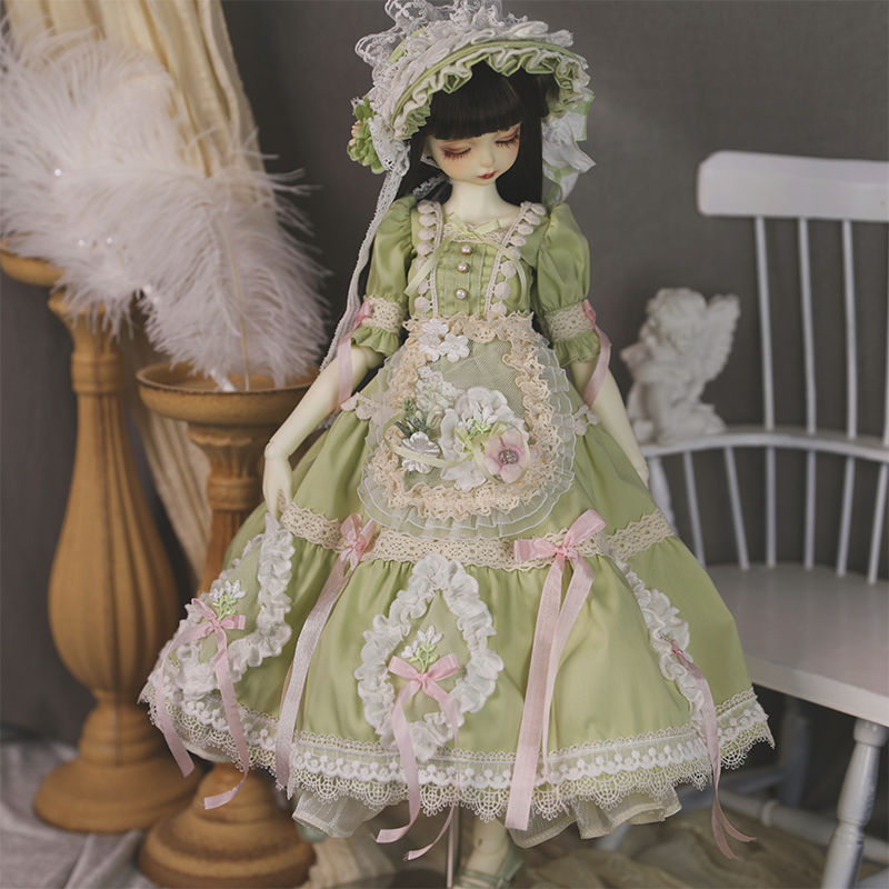 Thumbnail: 「Bangkrup Girl」Green Flower Wedding Dress BJD Outfit Only (YOSD l 1/6)