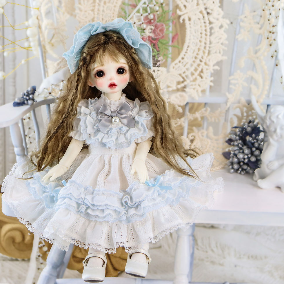Thumbnail: 「Bangkrup Girl」White Blue (YOSD l 1/6)  BJD Outfit