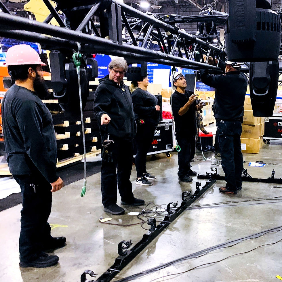 stagehands and general AV technicians at convention expo