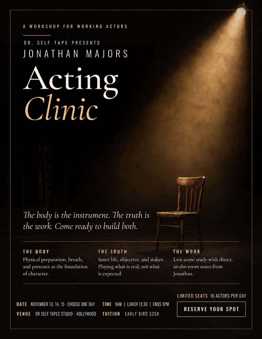 Dr Self Tape presents Jonathan Majors Acting Workshop