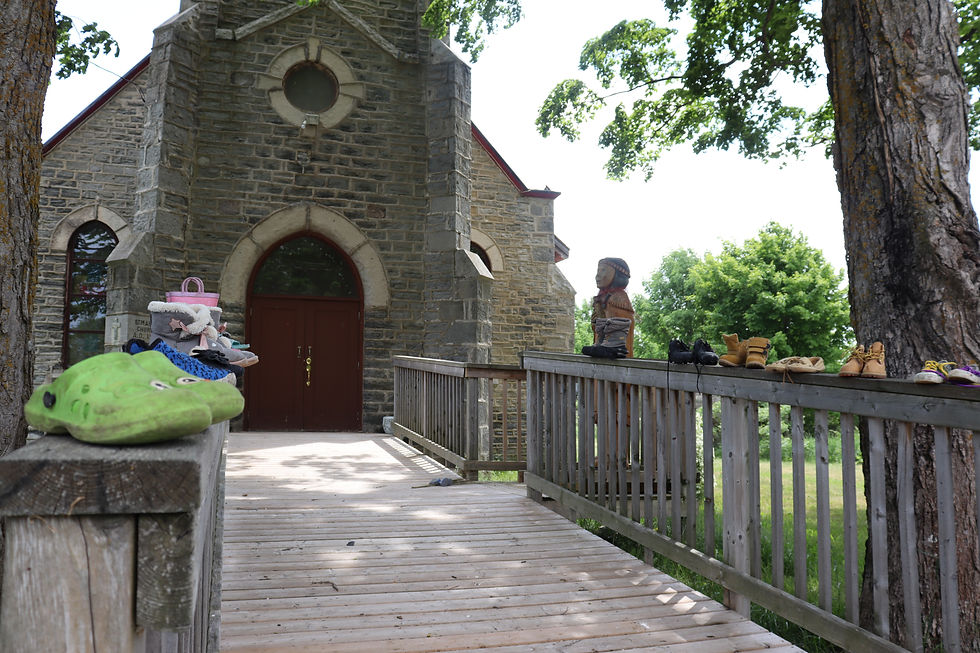 Memorial for RS outside of Cape Croker Catholic Church