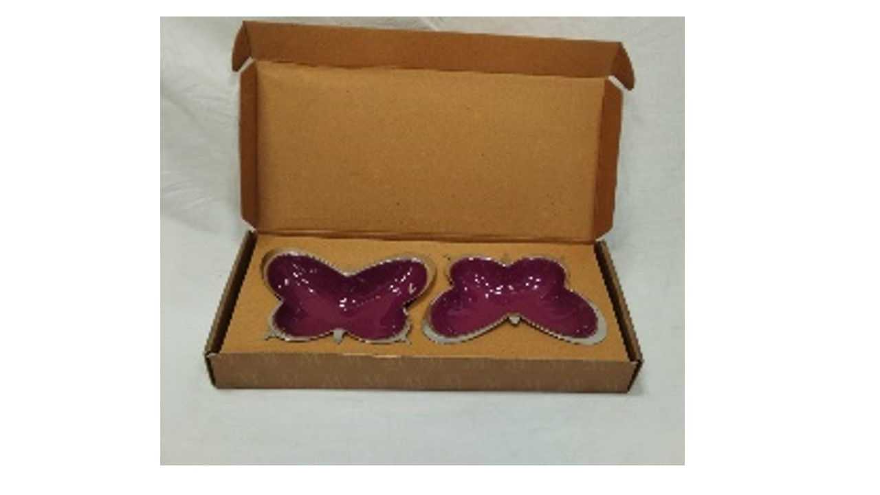 MAGGPPIE  STAINLESS STEEL AMBORSIA NUT BOWL SET'2 SHAPE - BUTTERFLY